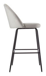 Canvas Koen Bar Elegant Counter Stool with Footrest, Grey