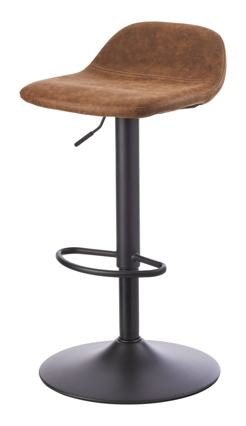 Canvas Luis Adjustable Height Gas Lift Swivel Bar Stool, Brown P3789