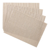 CANVAS Lurex Rectangle Textilene Woven Placemat, Prosecco, 13-in x 18-in, 4-pk