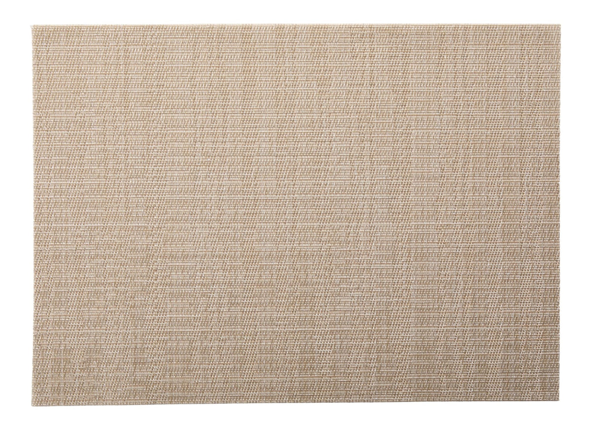 CANVAS Lurex Rectangle Textilene Woven Placemat, Prosecco, 13-in x 18-in, 4-pk