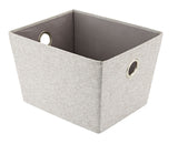 CANVAS Piper Rectangular Fabric Basket, Grey, 13.4 x 11 x 9-in
