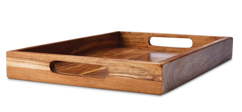 CANVAS Rectangular Wood Serving Tray with Round Handles, 18-in Z5789