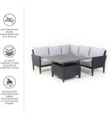 CANVAS Square Outdoor Patio Conversation Dining Set with UV-Resistant Cushions, 3-pc
