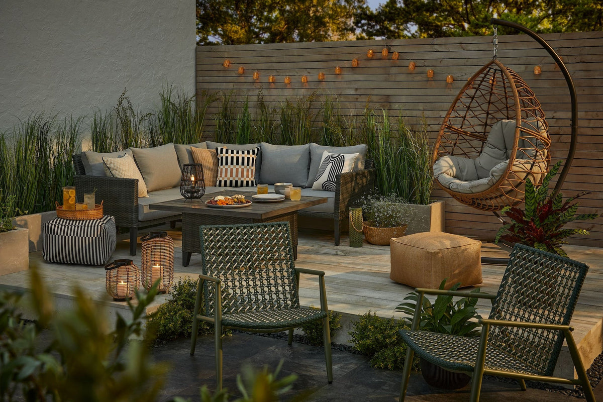 CANVAS Square Outdoor Patio Conversation Dining Set with UV-Resistant Cushions, 3-pc