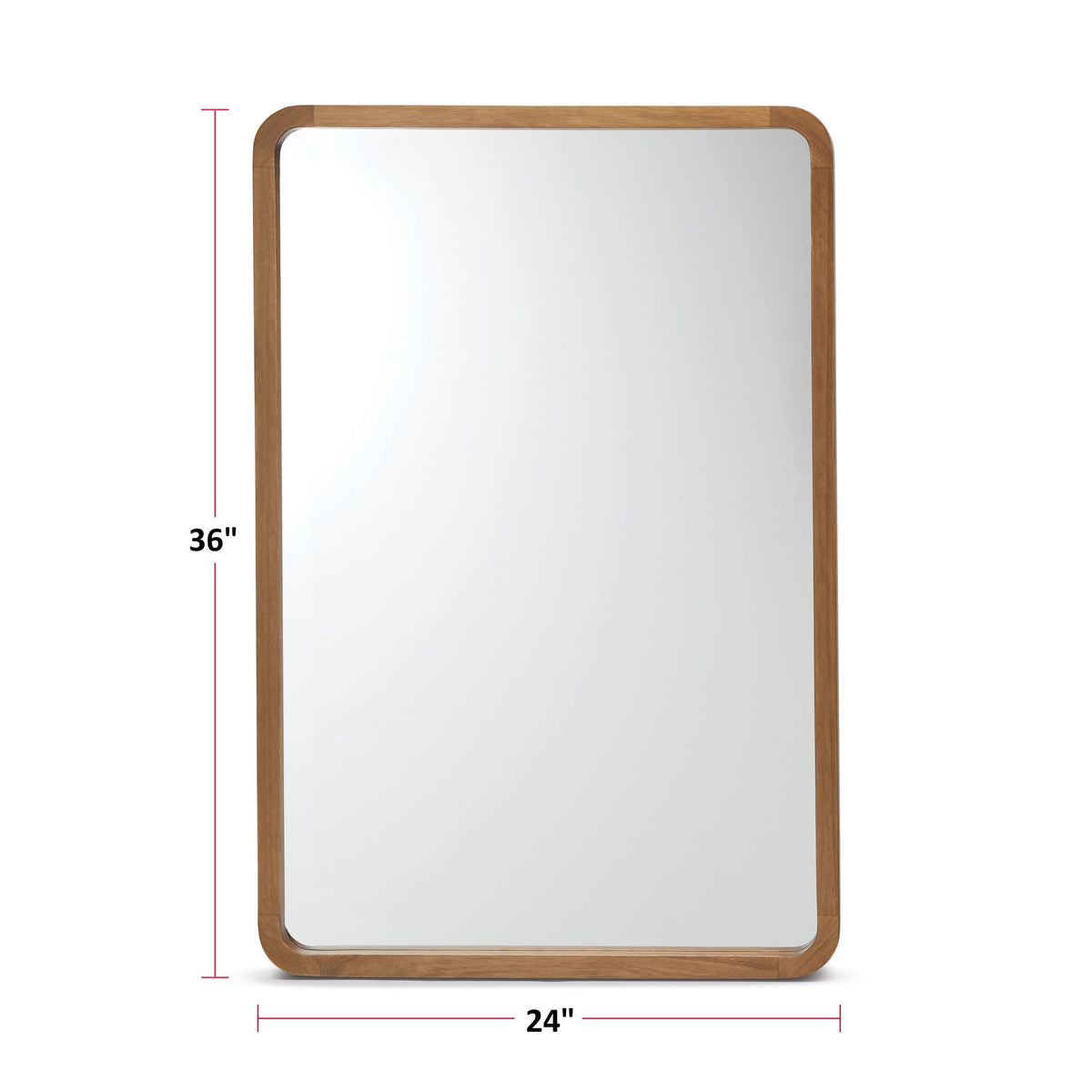 CANVAS Springside Pearwood Rectangular Wall Mirror, Brown, 24 x 36-in