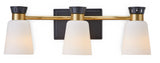 Canvas Springwater 3-Light Vanity with Opal Glass, Black