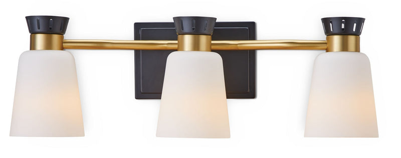 Canvas Springwater 3-Light Vanity with Opal Glass, Black Z6996