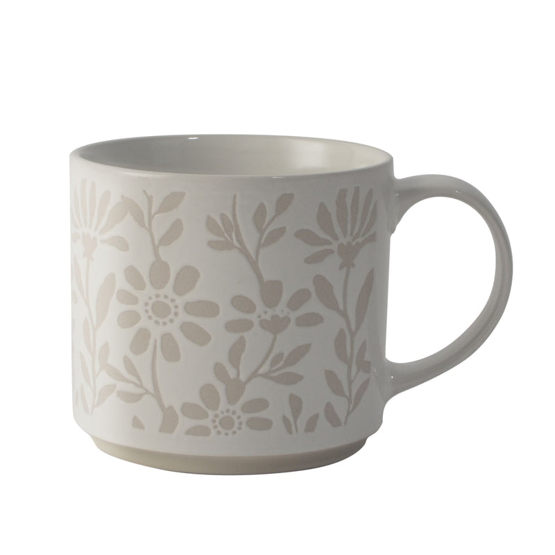 CANVAS Stackable Floral Stoneware Mug, 16-oz V4029