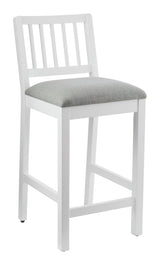 Canvas Theo Wooden Counter Stool with Footrest, White