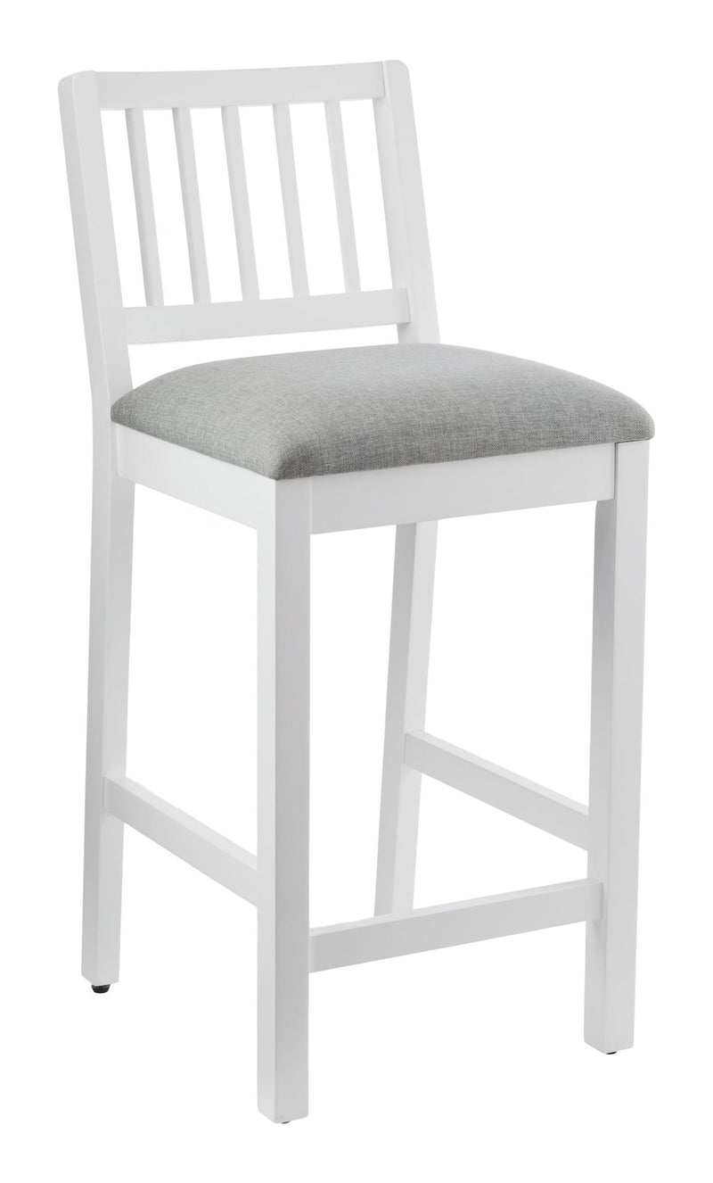Canvas Theo Wooden Counter Stool with Footrest, White R2830