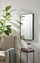 CANVAS Truro Metal Rectangular Wall Mirror, Black, 20 x 30-in