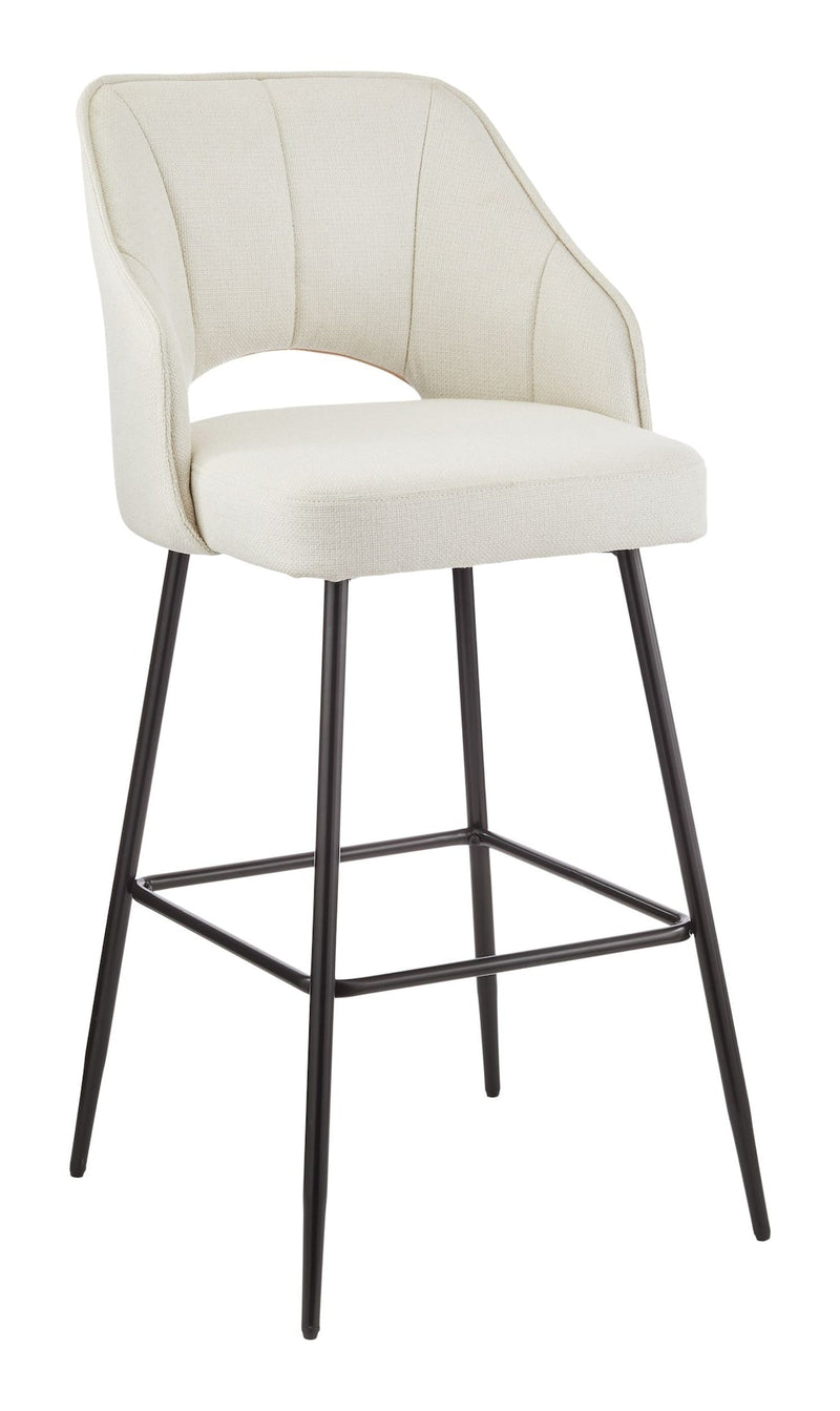 Canvas Yael Elegant Elevated Bar Stool with Back Rest, Creme S1614