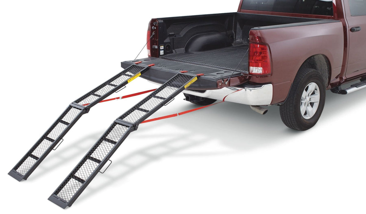 CargoMaster Power Sport Steel Mesh Centre Folding Loading Ramp, 80 x 11 in, Single Ramp