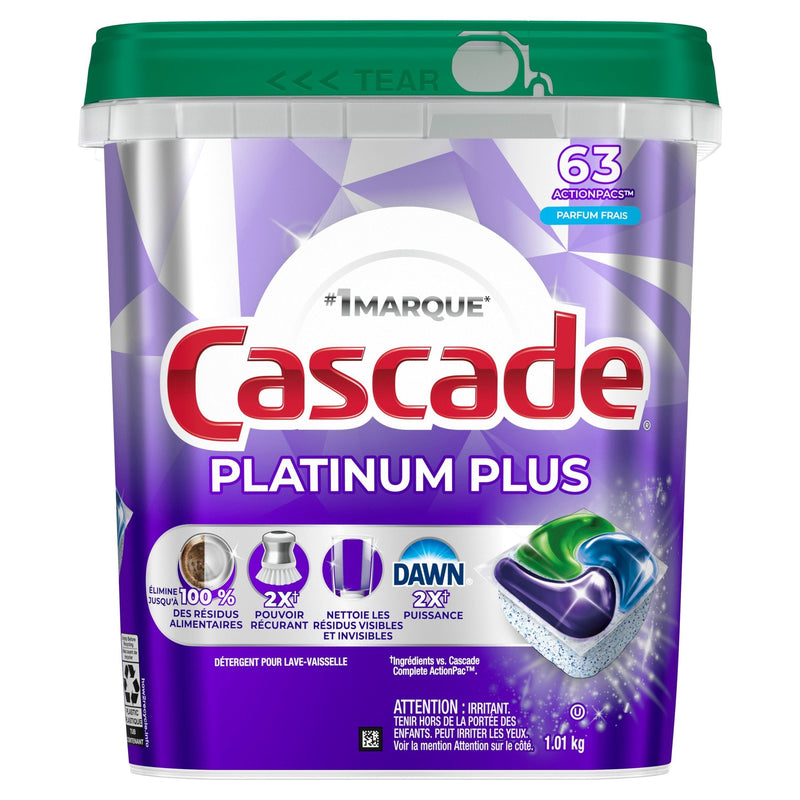 ActionPacs Platinum Plus Fresh Dishwasher Pods, 63-ct C766