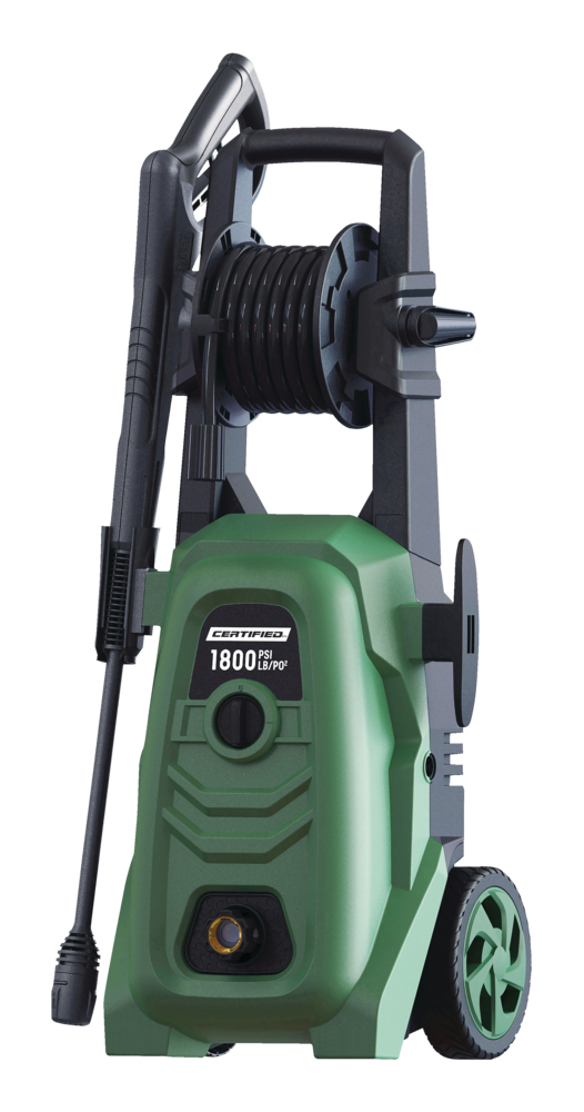 Certified 1800 PSI 1.4 GPM Corded Cold Water Wheeled Brushed Electric Pressure Washer with Foam Blaster G6965