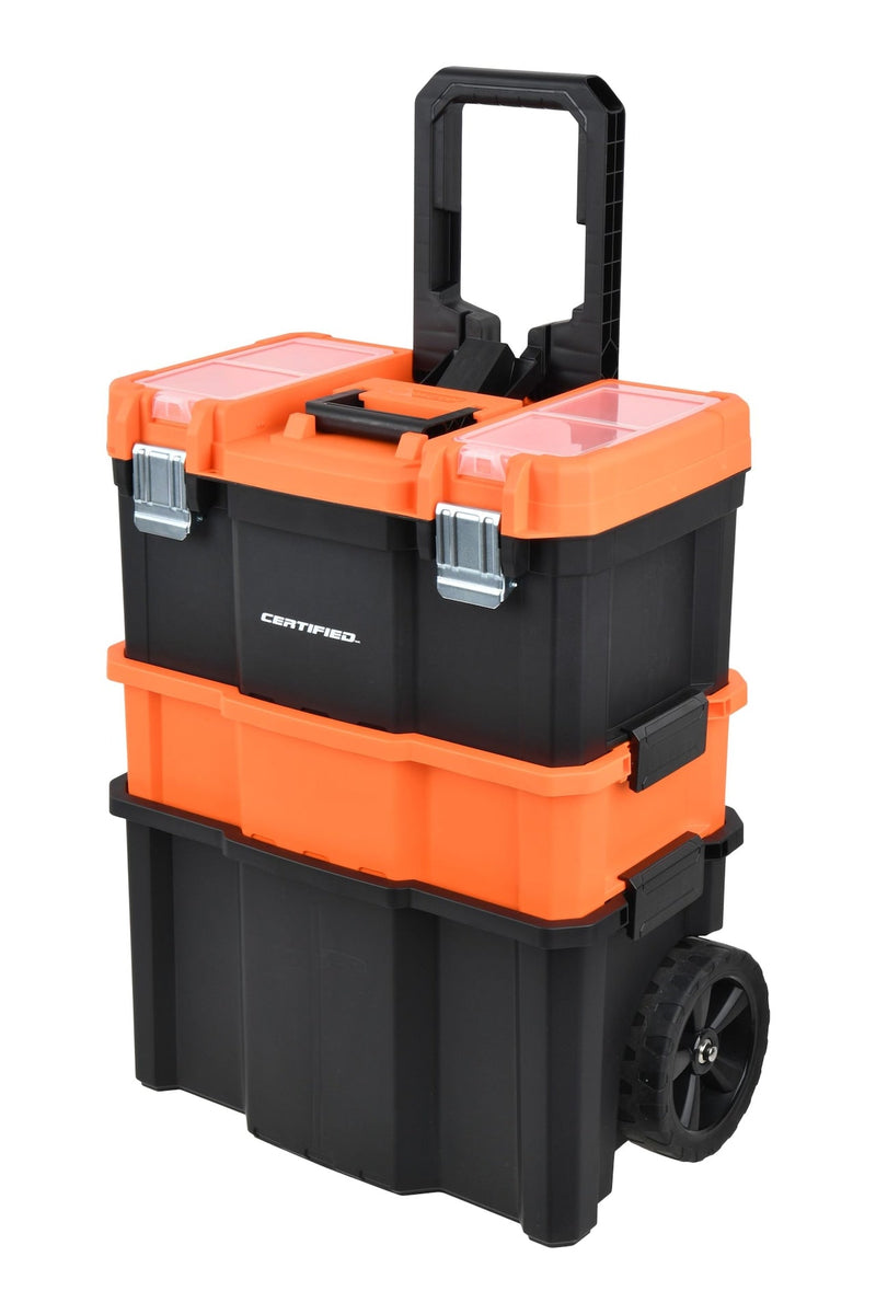 Certified Rolling Mobile Toolbox with 2 Organizers, Orange L3138