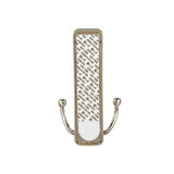 Command Large Decorative Double Hook with Adhesive Strip, Brushed Nickel, 4-lbs, 1 Strip per Pack
