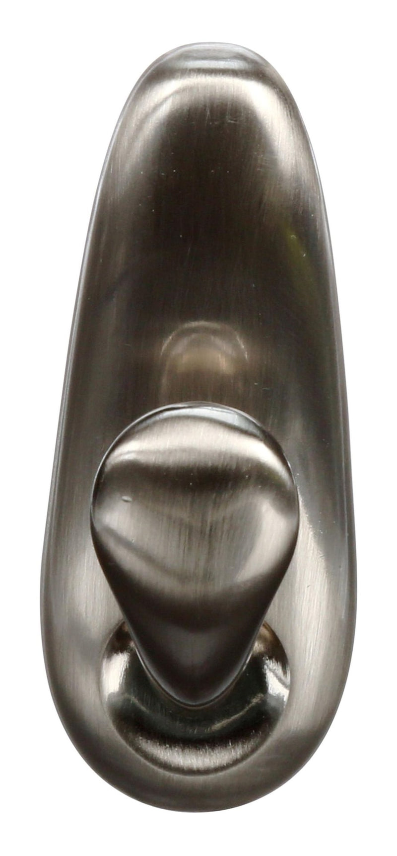 Medium Decorative Metal Hook with Adhesive Strips, Brushed Nickel, 3-lbs, 1 Strip per Pack S9544