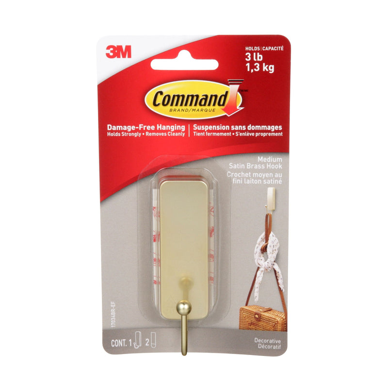 Medium Satin Brass Hook B9111