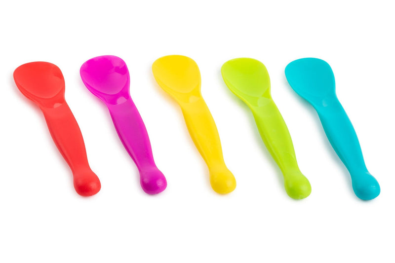 Plastic Kids Spoons, BPA Free, 5-pc, Assorted Colours U1250
