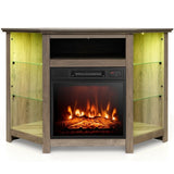 Fireplace TV Stand with Led Lights and 18"