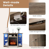 Fireplace TV Stand with Led Lights and 18"