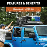 18122 Quick-Release Roof Rack Crossbars, Black Steel, Select Wrangler JK