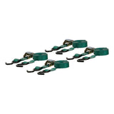 83016 Cargo Straps with S-Hooks, Dark Green, 300-lb, 16-ft, 4-pk
