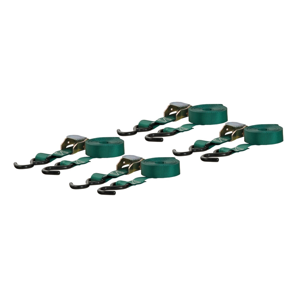 83016 Cargo Straps with S-Hooks, Dark Green, 300-lb, 16-ft, 4-pk