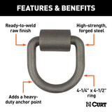 83750 3 x 3-in Weld-On Tie-Down D-Ring (6,100 lbs, Raw Steel)