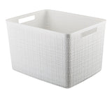 Large Jute Weave Nesting Storage Basket, White