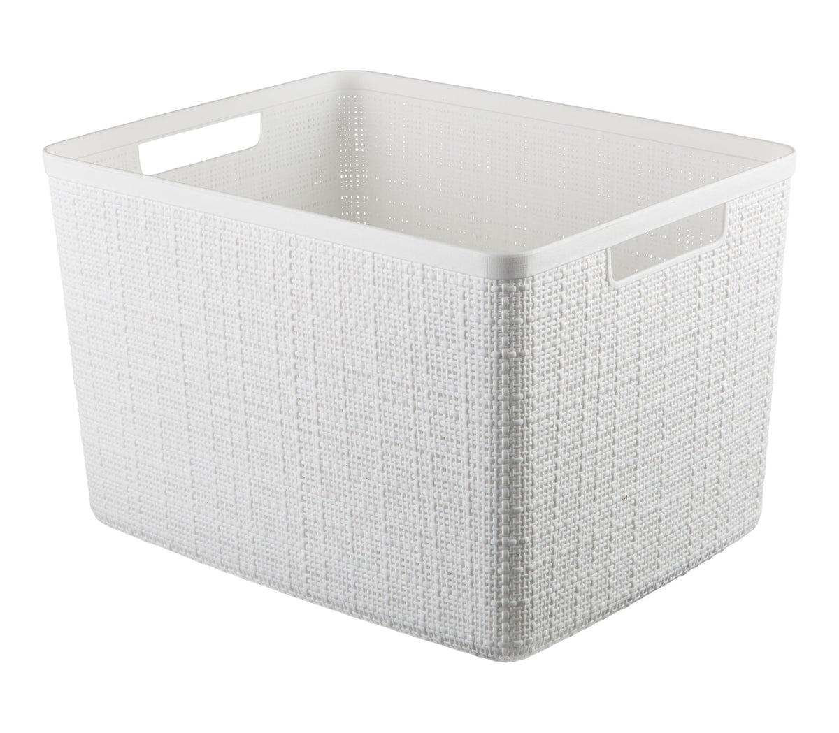 Large Jute Weave Nesting Storage Basket, White
