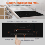 BENTISM 12 inch Electric Cooktop 2 Burners 1800W Stove Top Touch Control