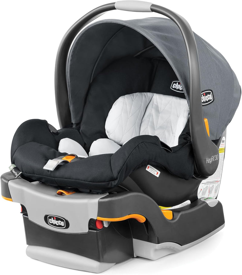 Infant Car Seat and Base, Rear-Facing Seat for 4-30 lbs., Includes Head and Body Support, Compatible with Strollers, Baby Travel Gear - Pewter/Grey R344