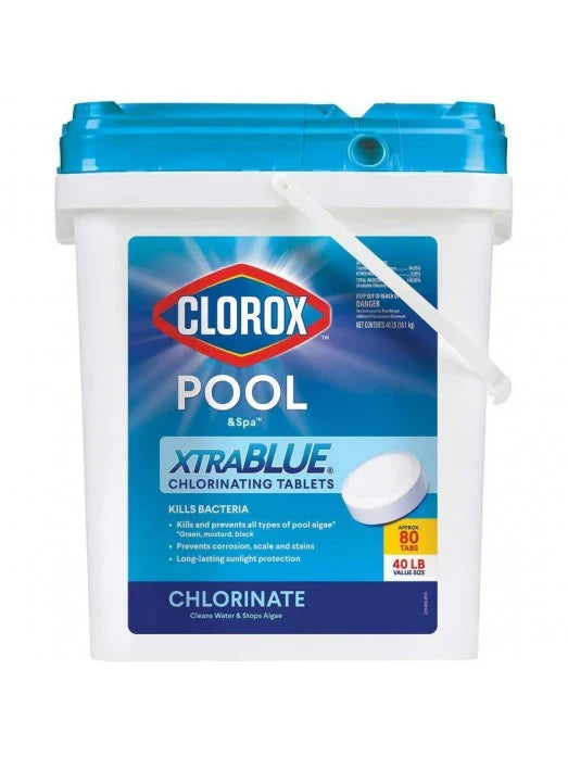 Xtra Blue 40 Pound 80 Tab Pool and Spa 3 Inch Long Lasting Chlorinating Tablets