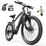 26 in Electric Bike for Adult,400W Motor,Top Speed 25MPH,40Miles Long Range,City Commuting E-bicycle With Front Fork Suspension, Dual Disc Brakes