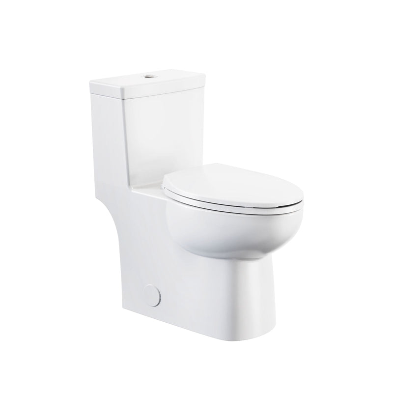 1-Piece Elongated Toilet Bowl with Soft Close, White, 3.8/4.8-L N1369