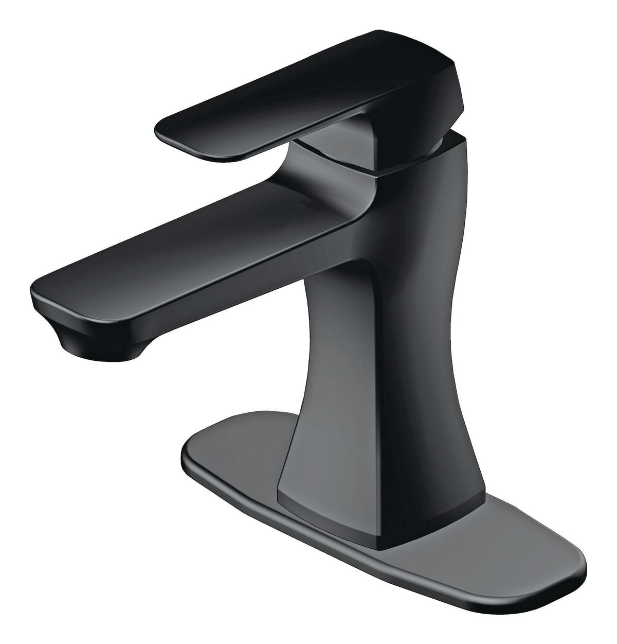 Aztek Single Handle 4-in Centreset Bathroom Sink Faucet with Pop-up Drain, Matte Black