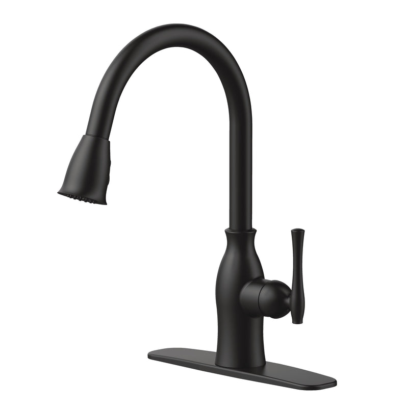Lisa 1-Handle Pull-Down Kitchen Faucet, Matte Black M2269