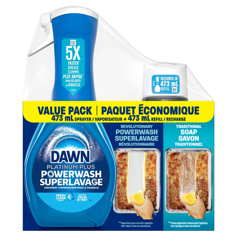 Platinum Powerwash Dish Spray, Fresh Scent Bundle, 1 Starter-Kit E9316