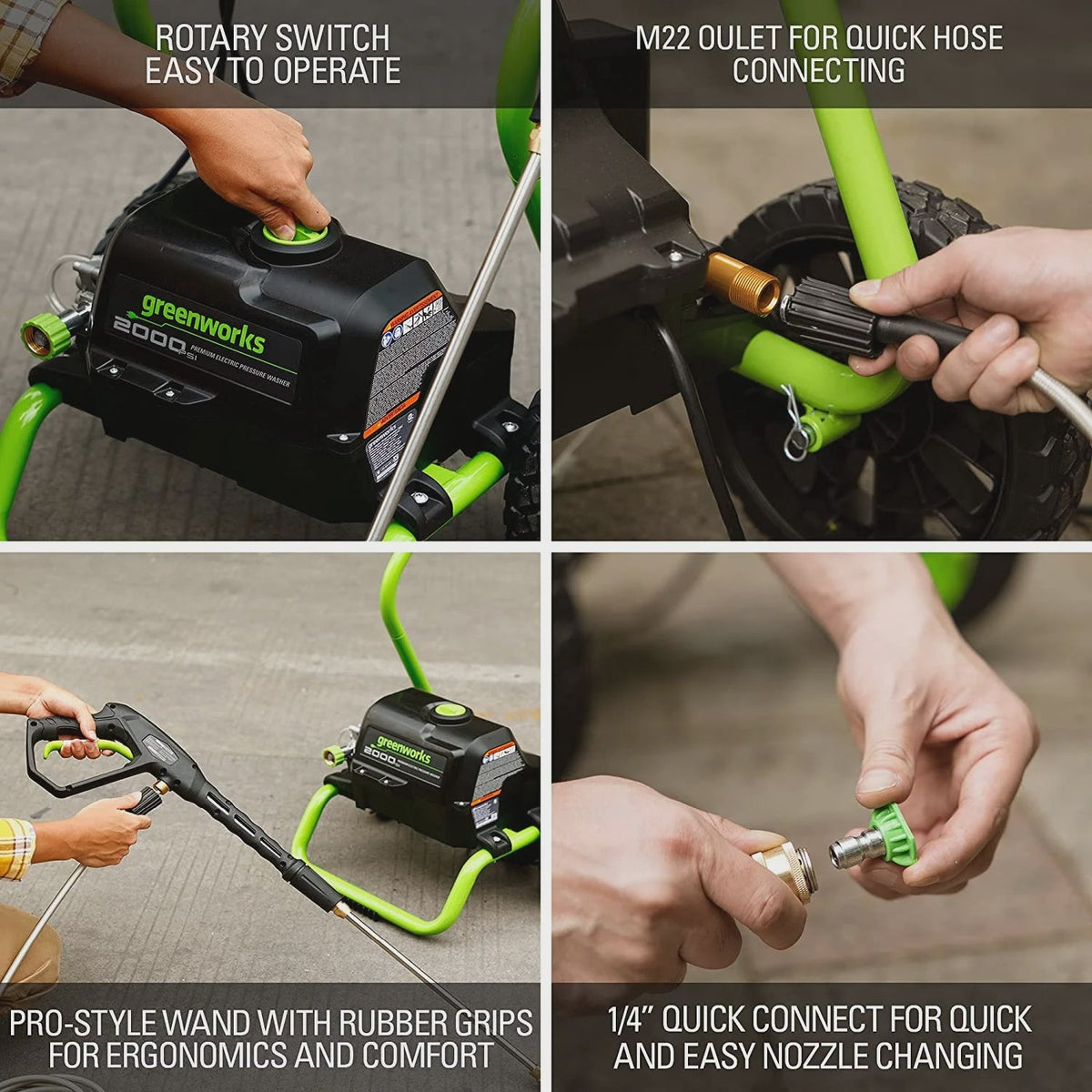 2000 Max PSI, 1.1 GPM (13 Amp) Electric Pressure Washer GPW2000-1RG