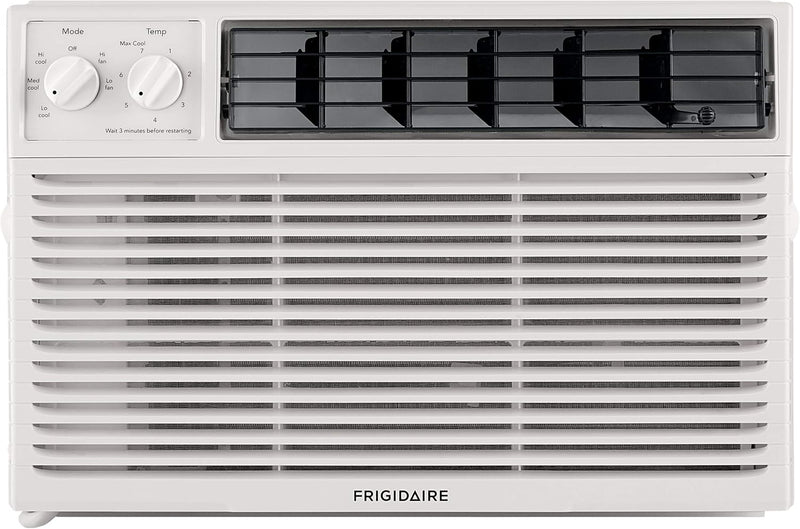 5000-watt window air conditioner, with a cooling area of 250 square feet, operates quietly, has easy and convenient temperature adjustment, 2 fan speeds, automatic restart function, and a white appearance L3102