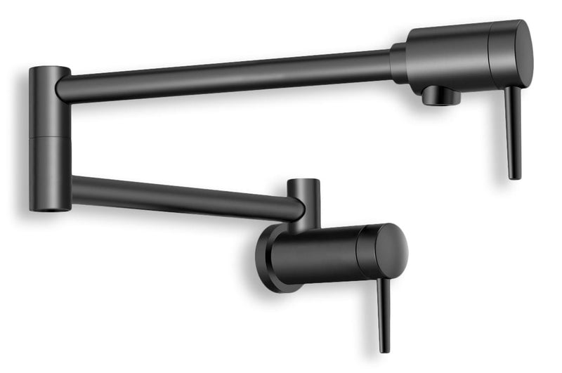 Contemporary Wall Mount Pot Filler, Matte Black W3038