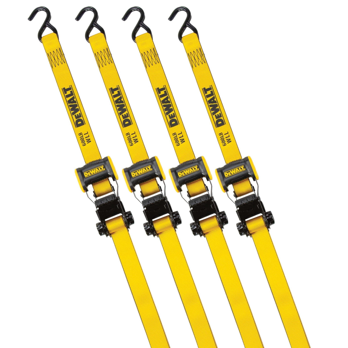 DXBC18004 1,800-lb Ratchet Tie-Down Straps, 1.25-in x 12-ft, 4-pk