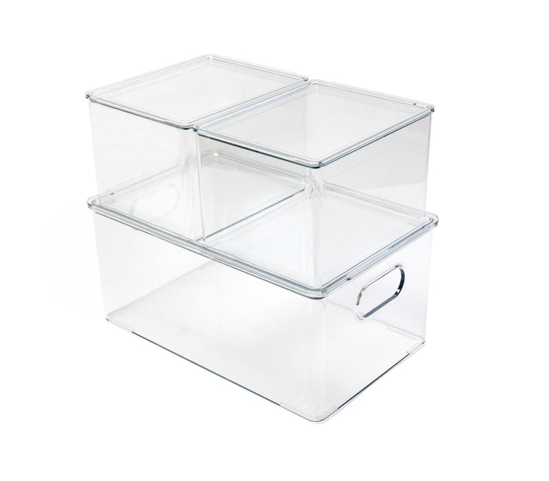 Clear Storage Bin Set, 3-pc Q5176