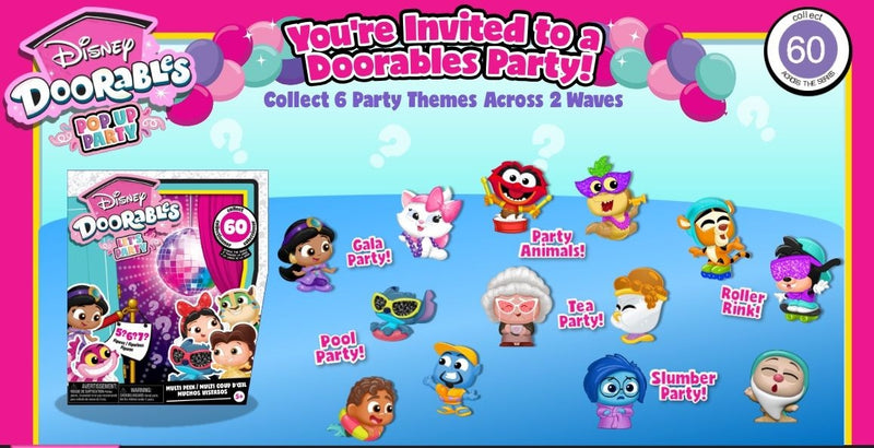 Doorables Pop Up Party Multi Peek for Ages 5+, Assorted Figures S3259