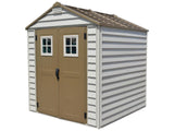 StoreMax Vinyl Garden Shed, Brown, 7-ft x 7-ft
