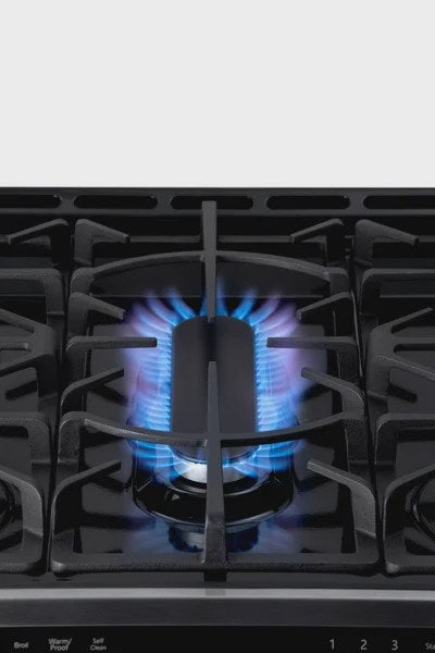 22-76853 5.6 cu. ft. Front-Control 5 Burner True Convection Gas Range with Oven, Large Window, Three Oven Racks, Dishwasher Safe Cast Iron...