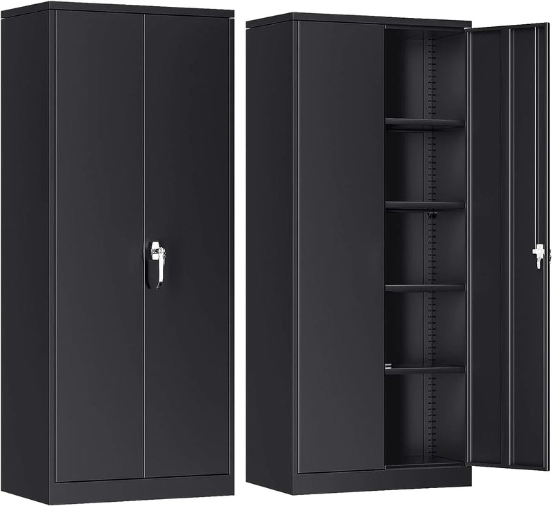 Atripark Metal Storage Cabinet with Lock, 72" Lockable Garage Tool Cabinet with Doors J1197