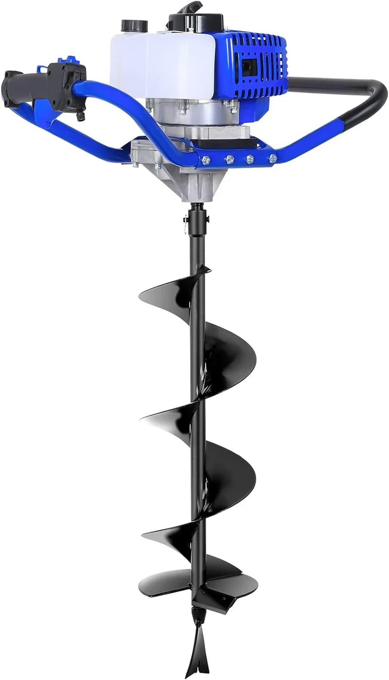Post Hole Digger Gas Powered, 52cc 2.4 HP 2 Stroke Engine Earth Auger with 8" Drill Bit, EPA Compliant Post Hole Auger M8050